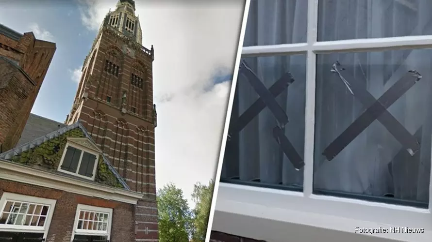 Zuiderkerk Enkhuizen vermoedelijk beschoten: "Twee ronde gaten in raam"