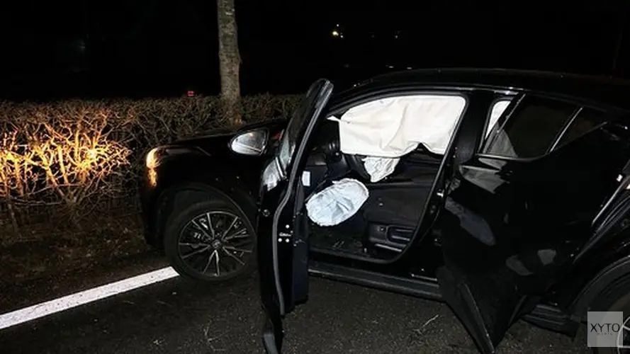 Auto ramt boom in Berkhout, bestuurder gewond