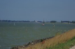 Surfer in problemen door lek kitezeil