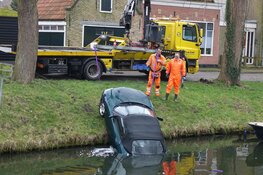 Auto te water in Enkhuizen