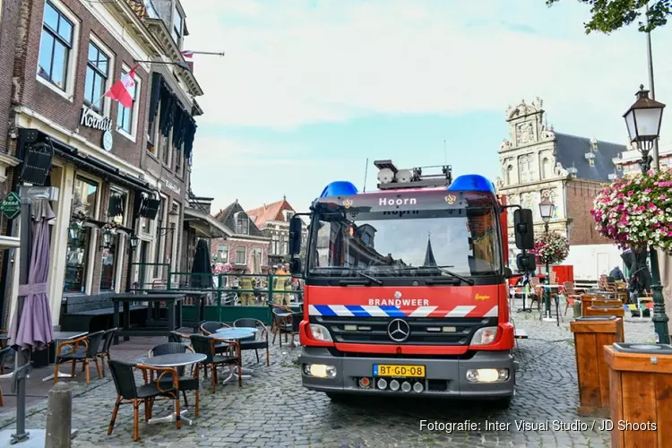 Brand bij café Ridderikhoff in Hoorn