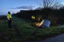 Automobilist wijkt uit voor gans en eindigt in sloot in Wervershoof
