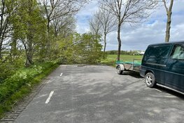 Aanhanger en boom omver door storm