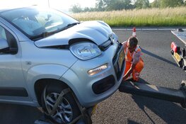 Lange file op A7 door ongeluk thv Oudendijk