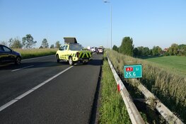 Lange file op A7 door ongeluk thv Oudendijk