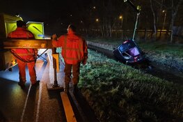 Auto te water in Hoorn, eigenaar duikt plotseling op uit de bosjes