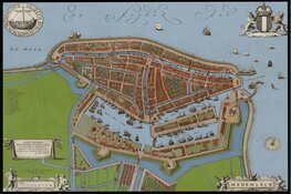 Stadskaart Medemblik 1649 digitaal ingekleurd