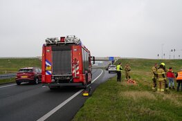 Automobilist verliest wiel tijdens ongeluk op Westfrisiaweg