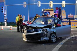 Botsing tussen twee auto's in Zwaagdijk