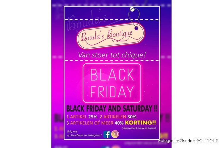 Black Friday op 29 en 30 november bij Bouda's BOUTIQUE in Middenmeer