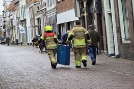 Reclamebord losgewaaid in Enkhuizen