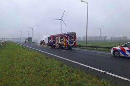Bakwagen van visboer in brand op A7