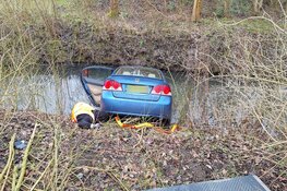 Auto te water in Westerblokker; automobiliste trapt verkeerde pedaal in