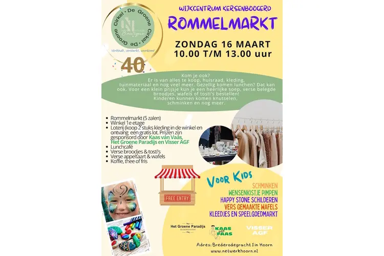 Rommelmarkt in wijkcentrum Kersenboogerd