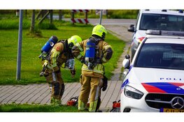 Brand in oude woonboot Medemblik