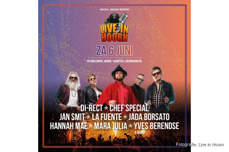 Live in Hoorn pakt groots uit: Di-rect en Chef'Special voeren spectaculaire line-up aan voor editie 2026