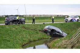 Auto te water na botsing met andere auto op kruising Andijk