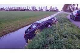 Auto belandt in sloot Spanbroek, bestuurder aangehouden