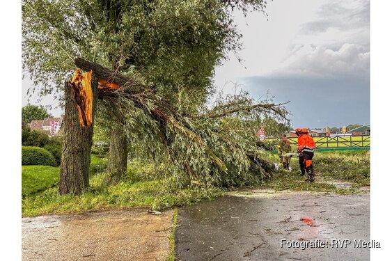 Slimweg in Hoogkarspel enige tijd volledig afgesloten door afgeknakte boom