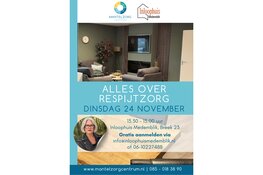 Vaste plek voor mantelzorgers; Twee keer per maand in het Inloophuis Medemblik